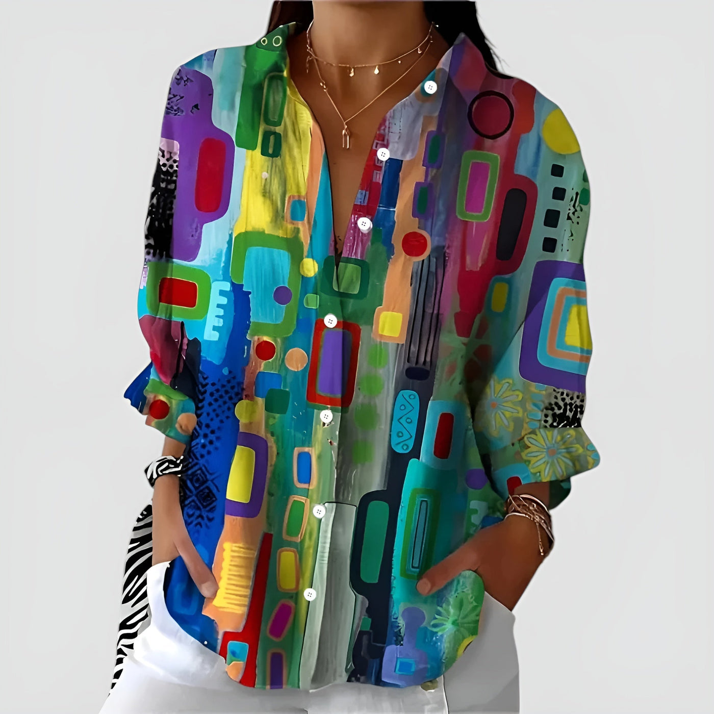 Gabbi™ - Bluse med geometrisk mønster