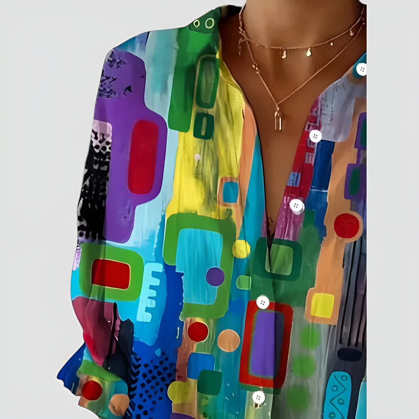 Gabbi™ - Bluse med geometrisk mønster