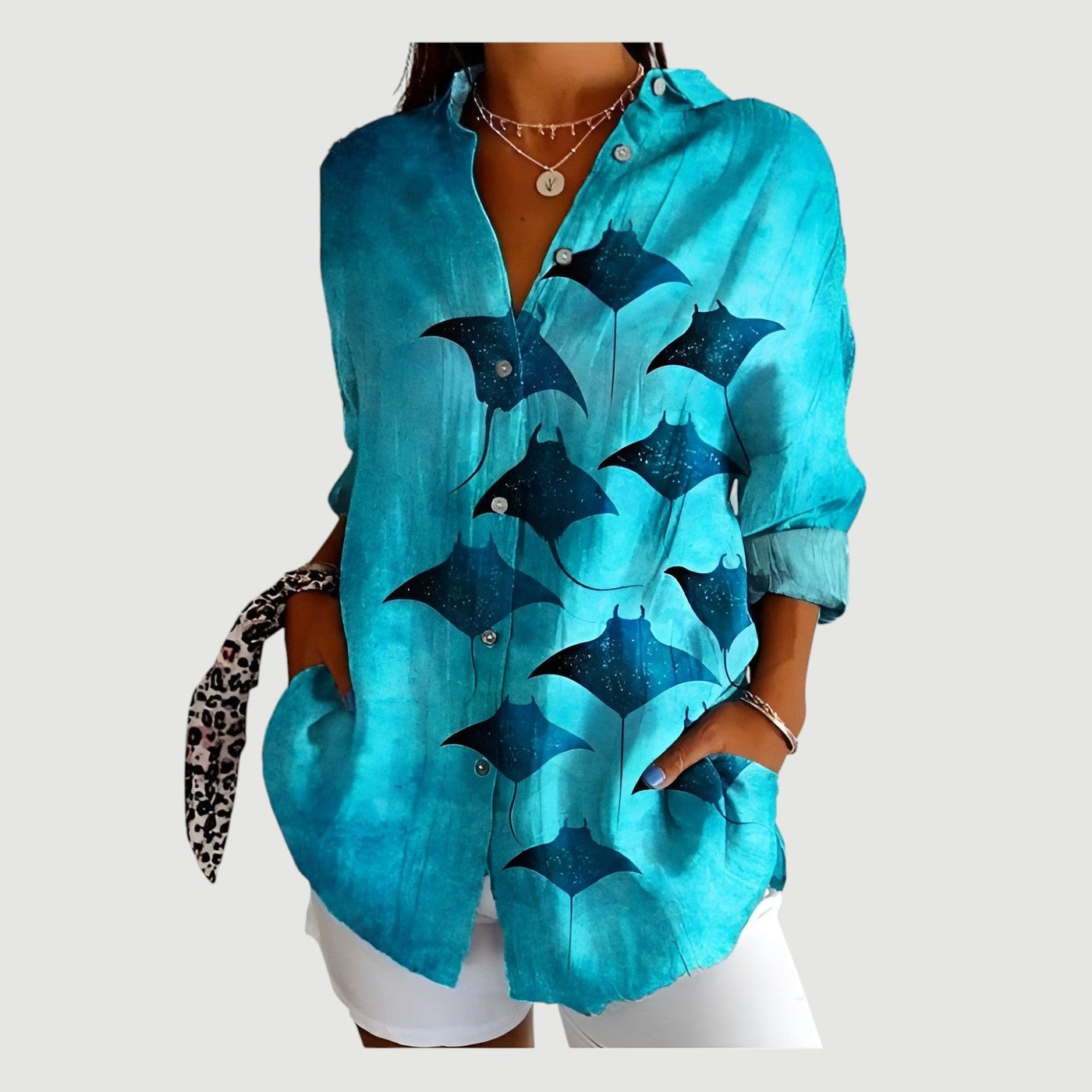 Casey™ - Farverig bluse til festlige anledninger